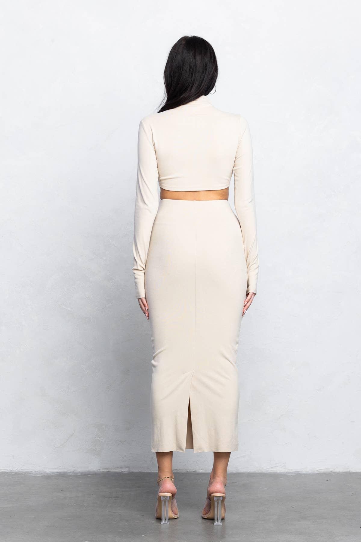 Ultra soft double side jersey top & maxi skirt set