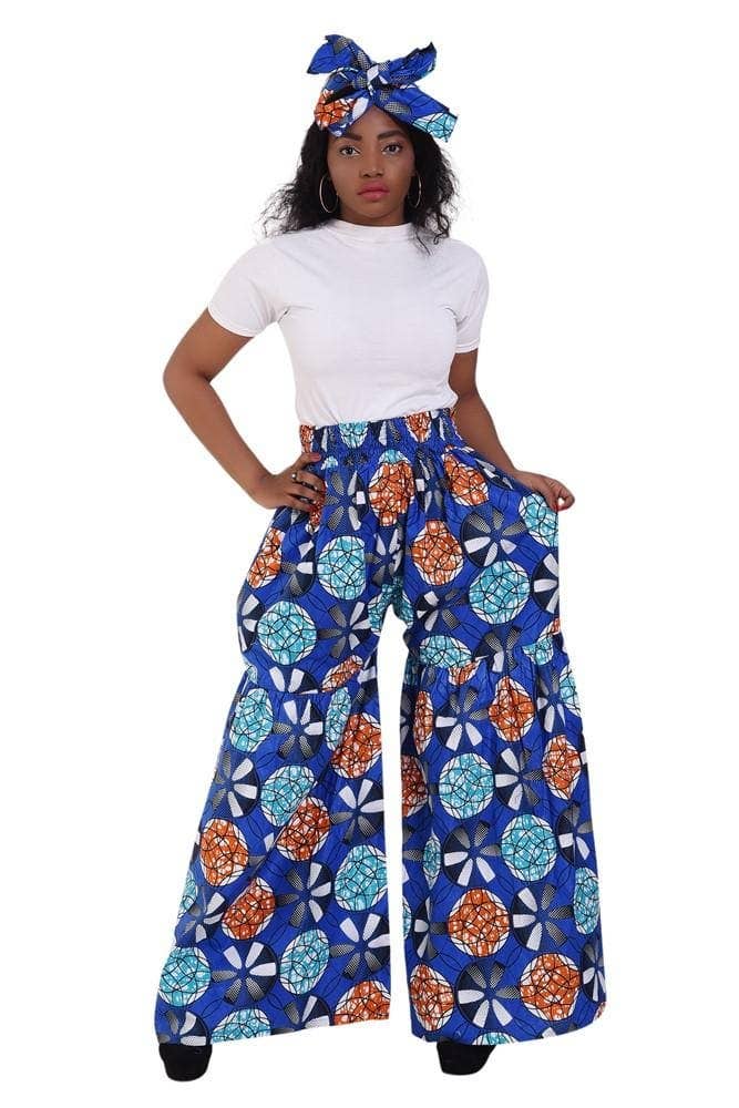 Wide Leg Ankara Print Trousers 2251