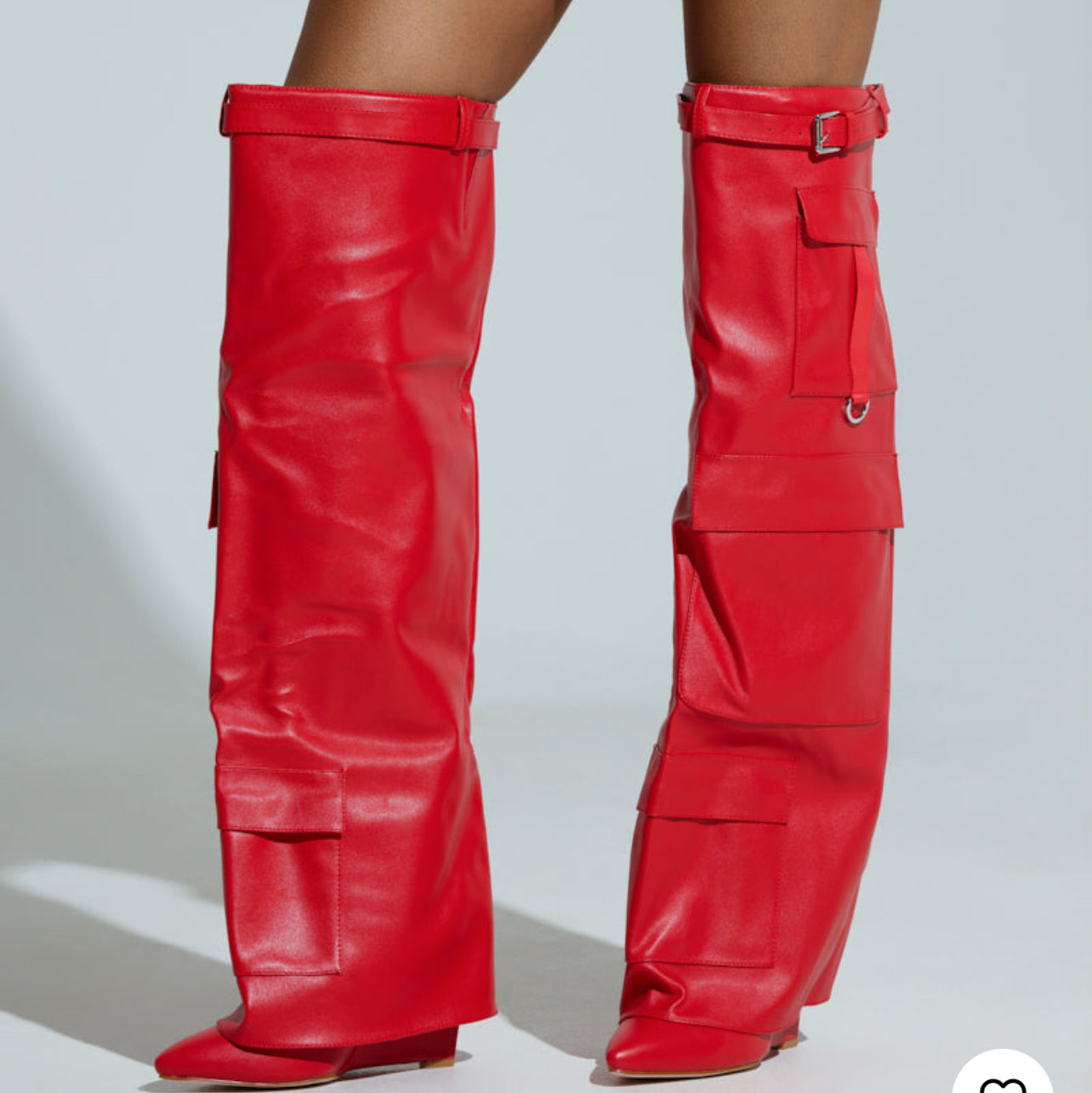 AZALEA WANG ALEXIA FOLD OVER WEDGE BOOT IN WHITE
