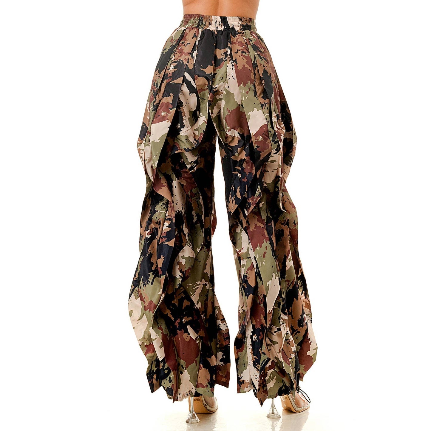 Oversized Wide Leg Ruffle Jogger Pants