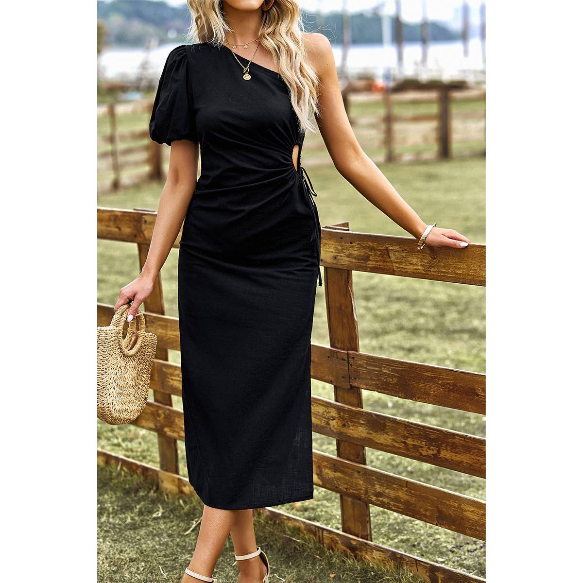One Shoulder Cut Out Dress
