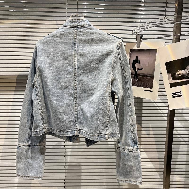 Button Denim Jacket - Classic Metal Detail