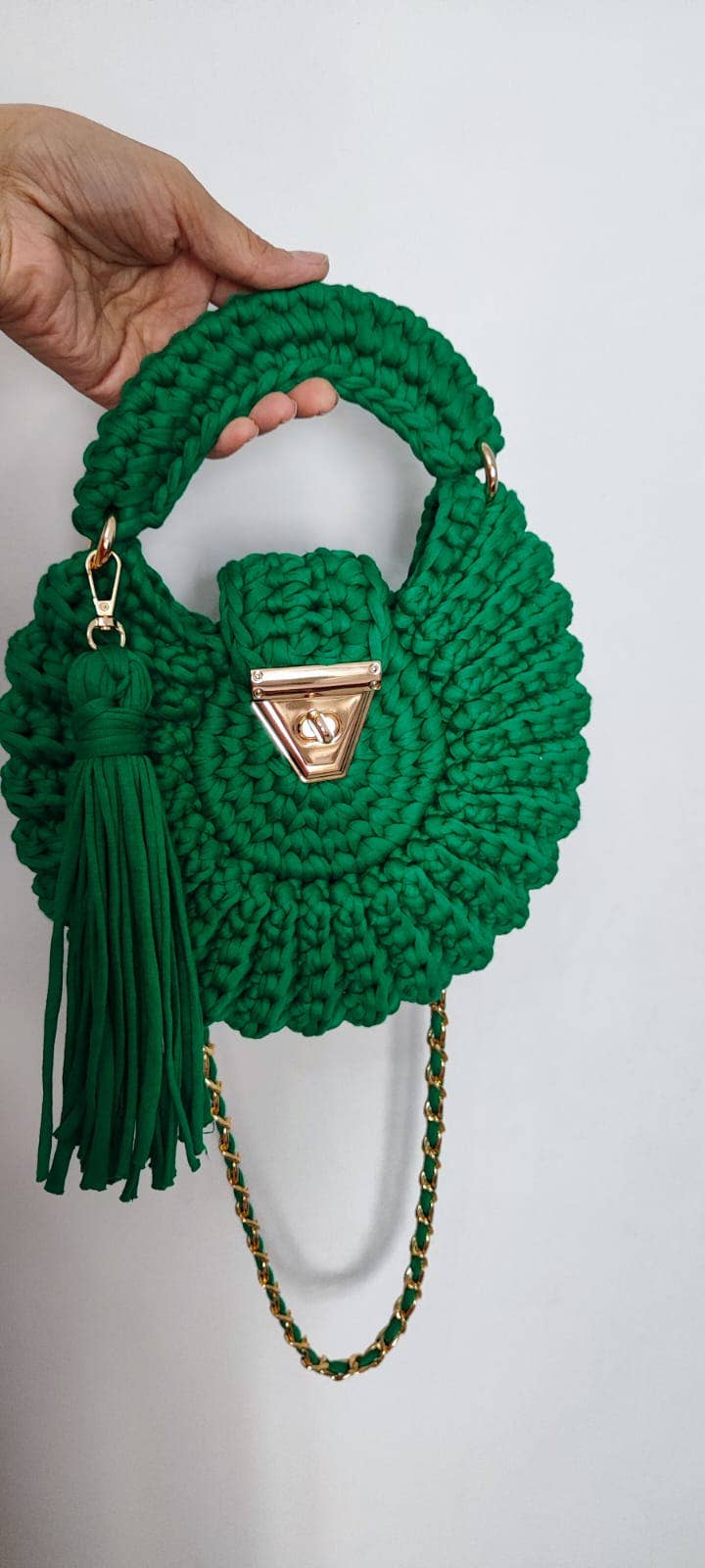 Green Round Mussel  Crochet Handmade for Women