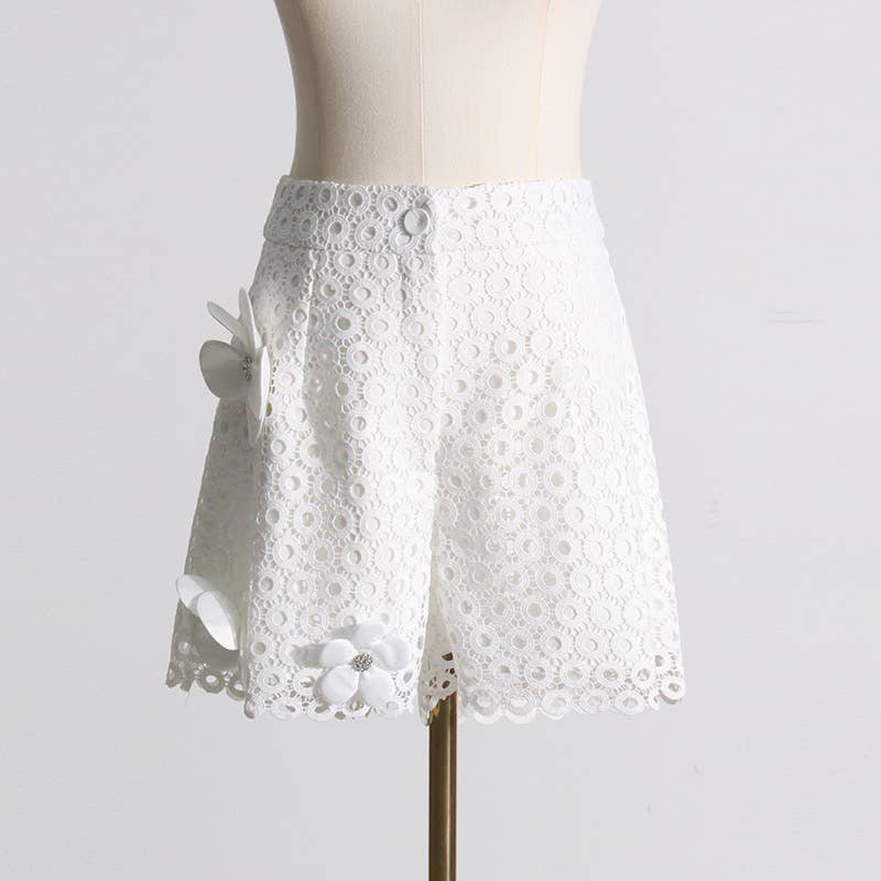 Lace Lantern Sleeve Suit - Chic Summer Set