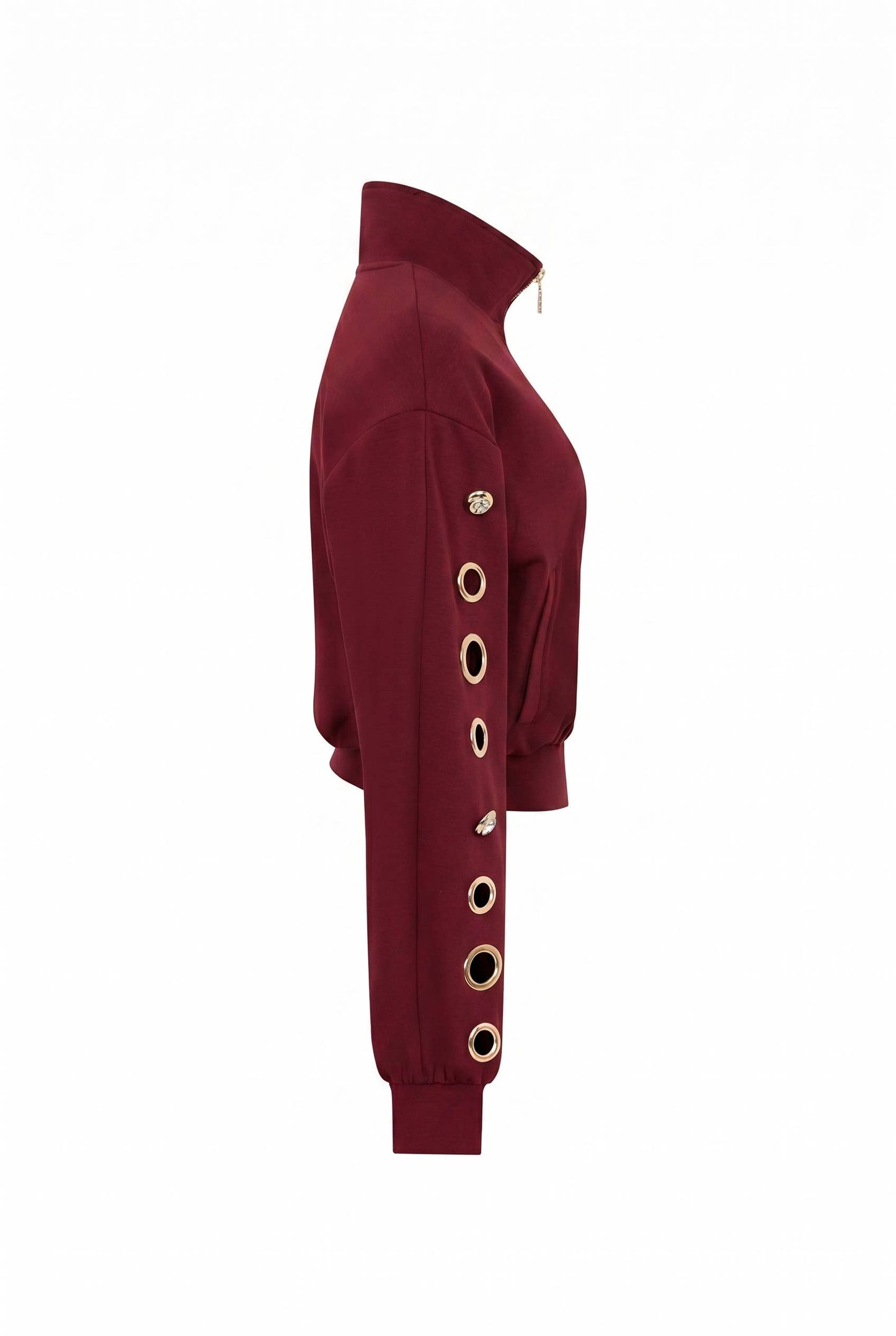Grommet Detail Sweat Jacket