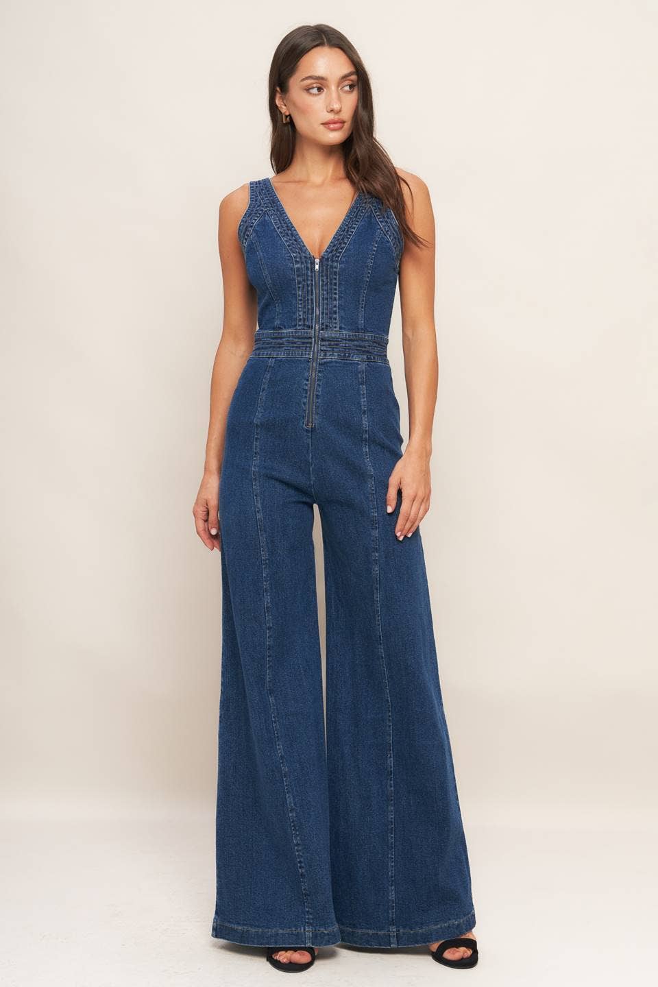 A washed denim jumpsuit - IP9012