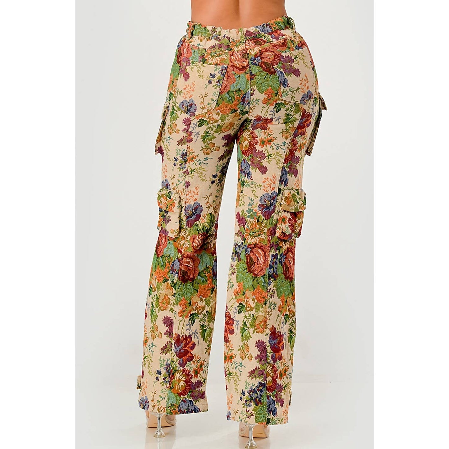 GARDEN BLOOM DETAIL CARGO PANTS