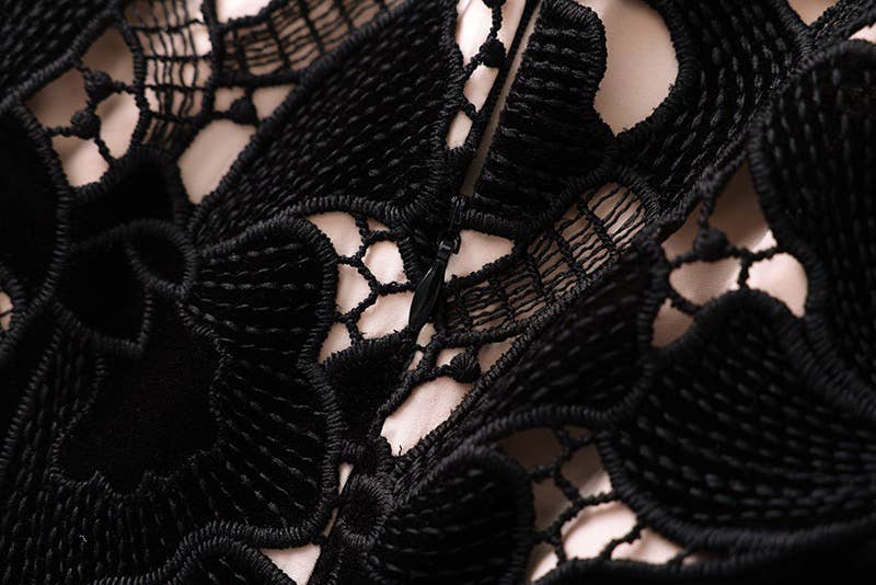 DR976Y 2026 Lace Cutout Embroidered Asymmetric Bodycon Dress