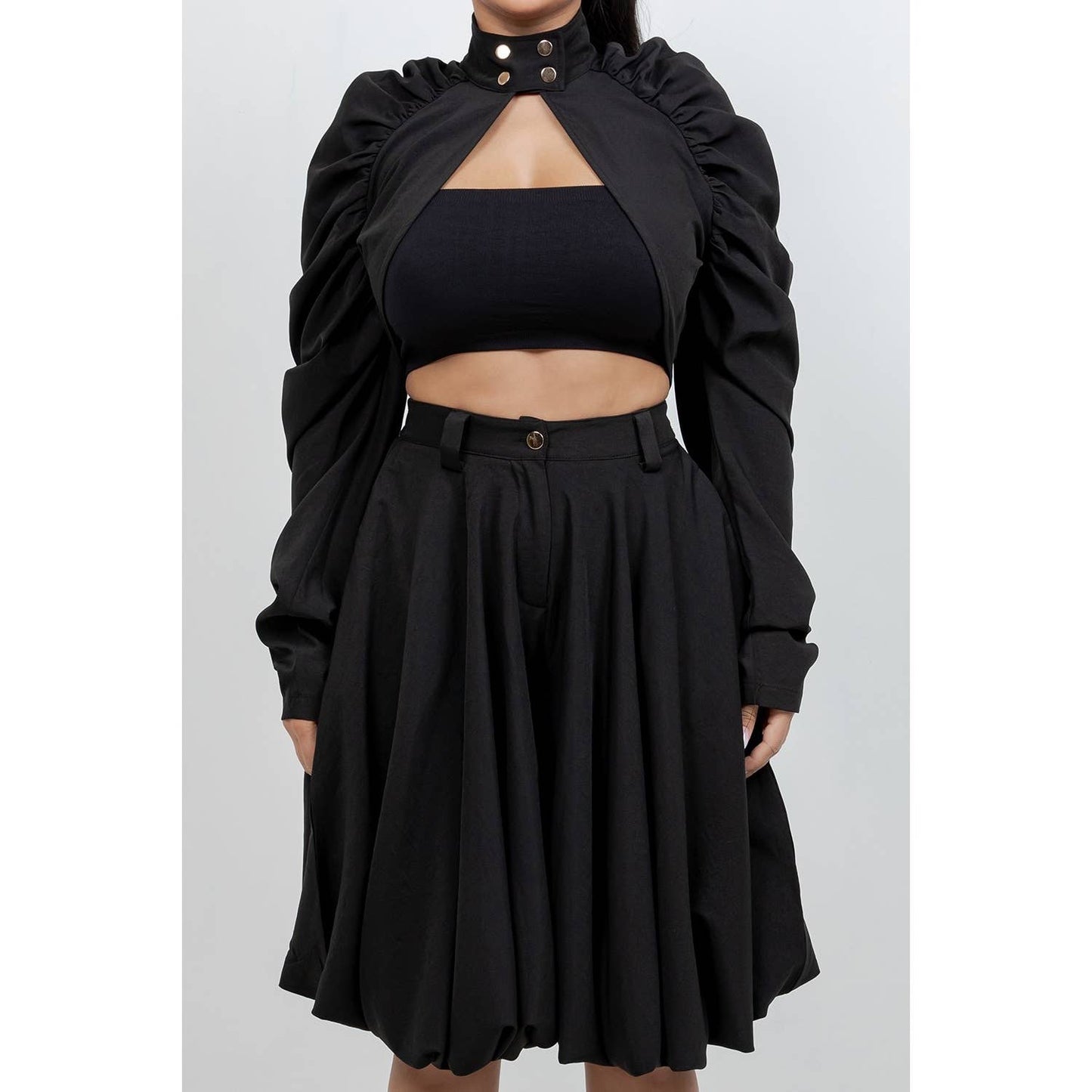 LONG SLEEVE  BOLERO JACKET WITH BUBBLE STYLE SKIRT SET
