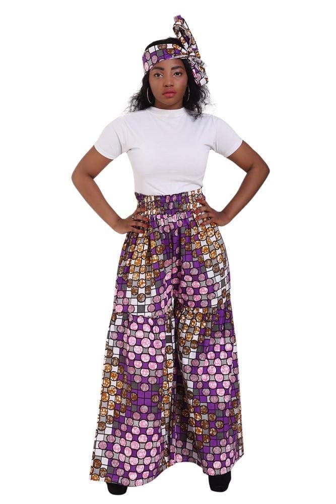 Wide Leg Ankara Print Trousers 2251