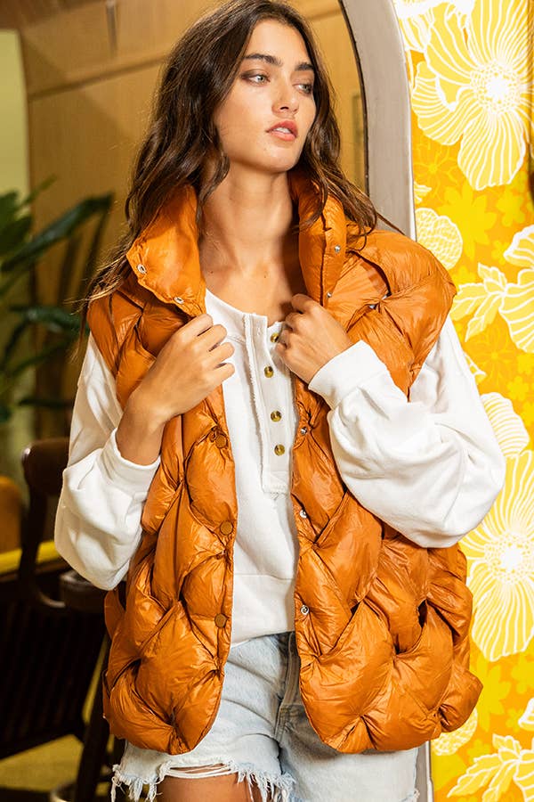 Button-up Down Puffer Vest