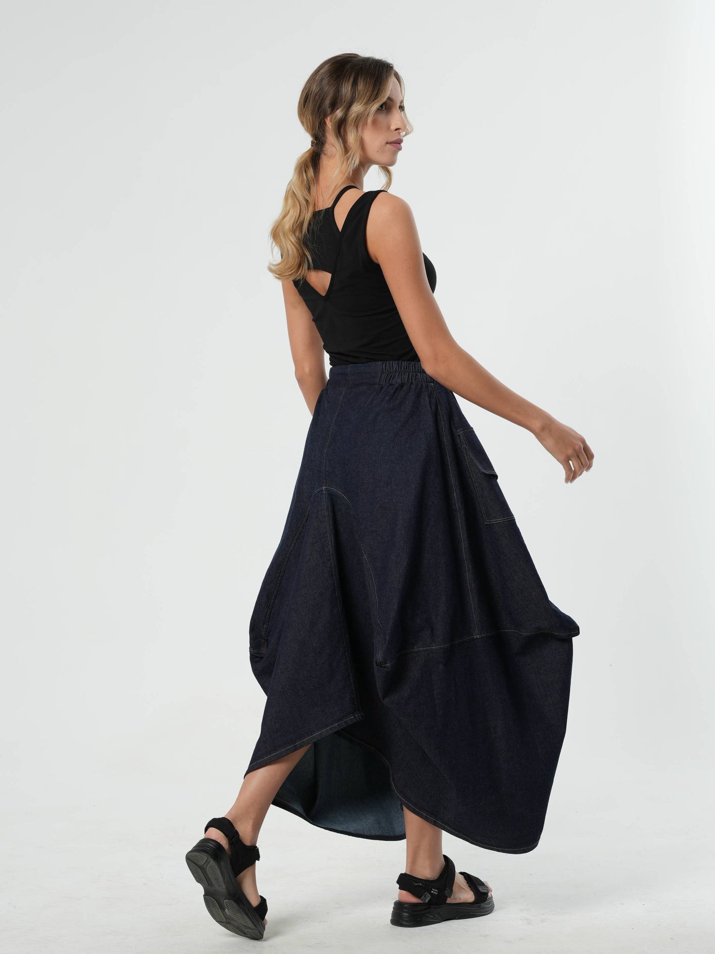 Denim Asymmetrical Skirt (pre-order)