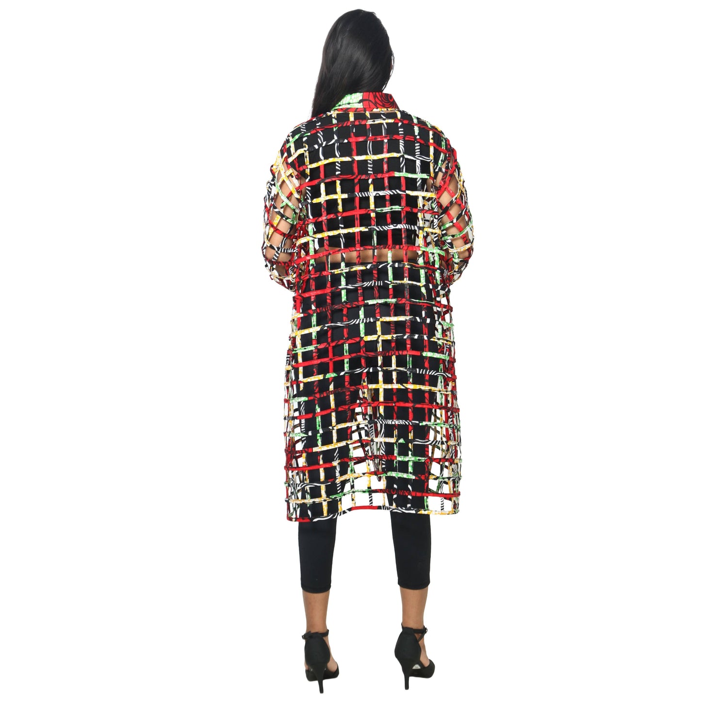 Women's Collared Cage Long Button Shirt -- FI-ST129