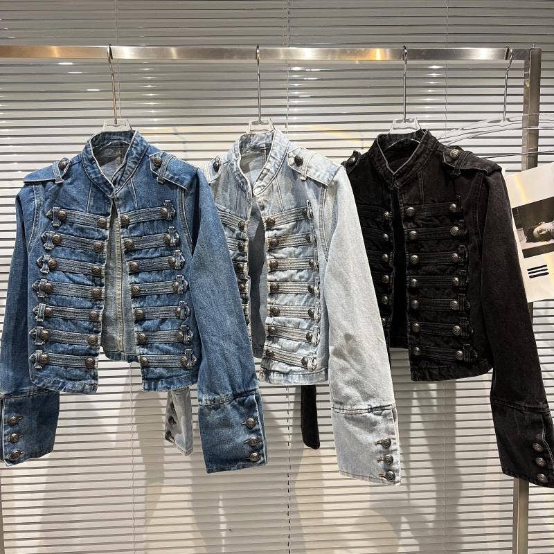 Button Denim Jacket - Classic Metal Detail