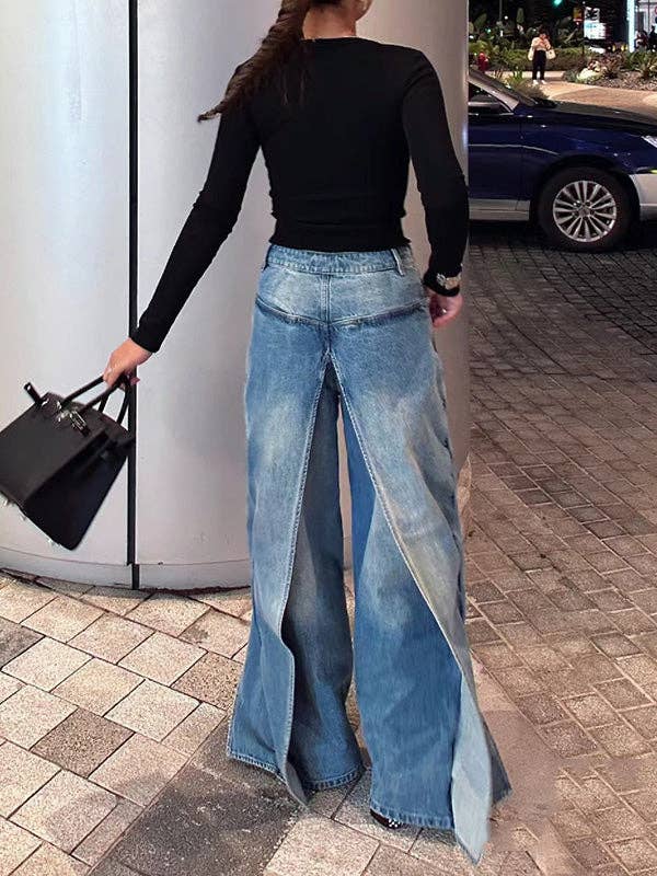 Wide Leg Reversible Jeans - with pockets & two flaps (Pre-order)