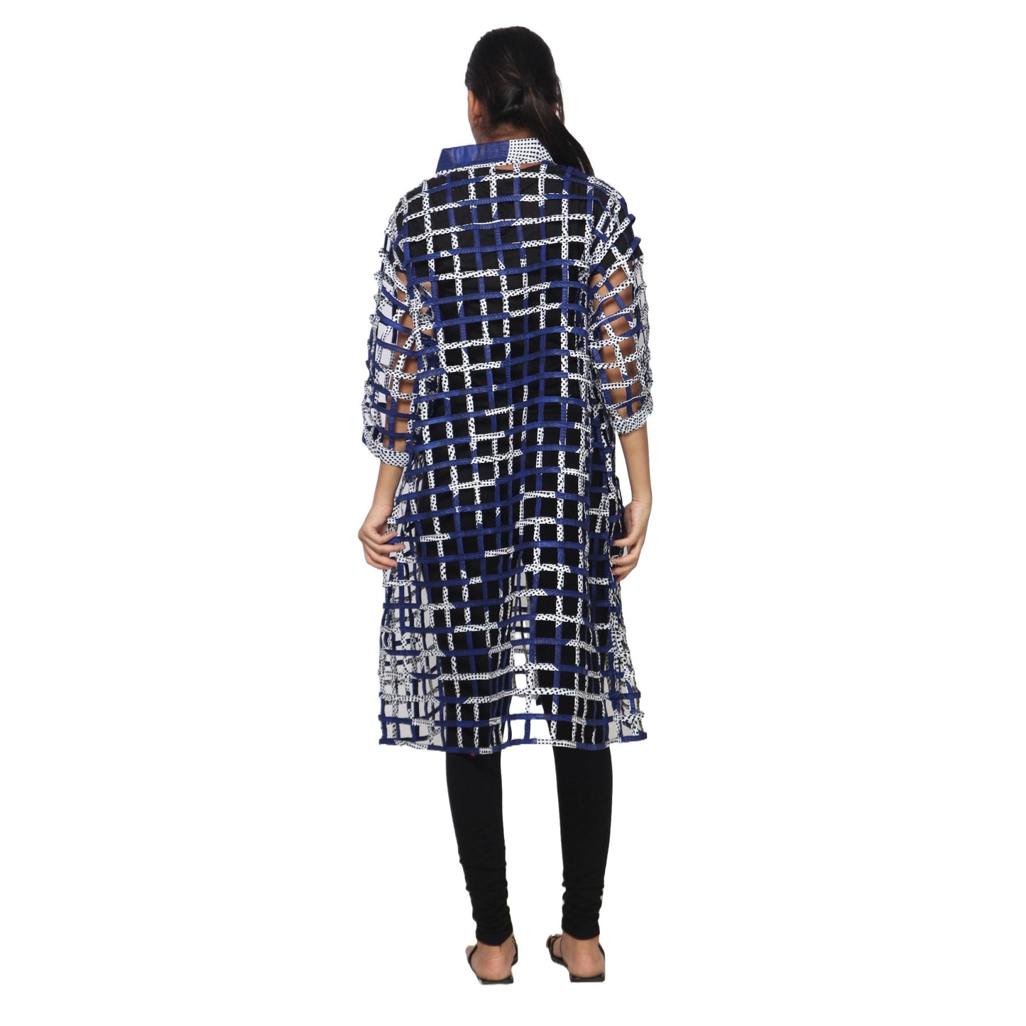 Women's Collared Cage Long Button Shirt -- FI-ST129