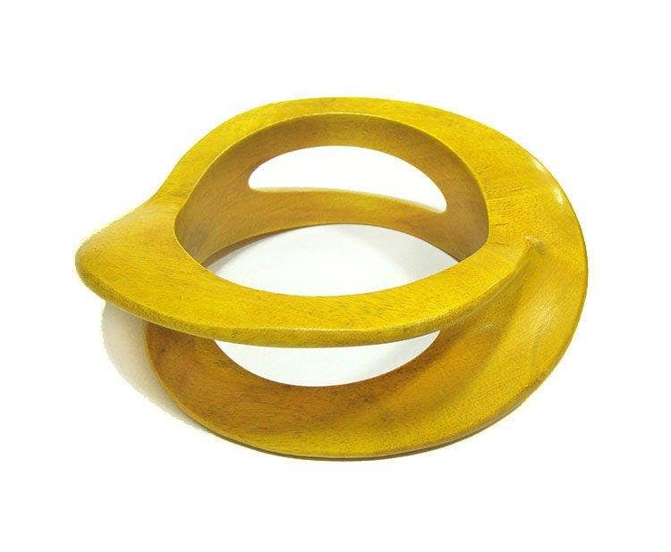 Carved Wooden Bangle African Jewelry