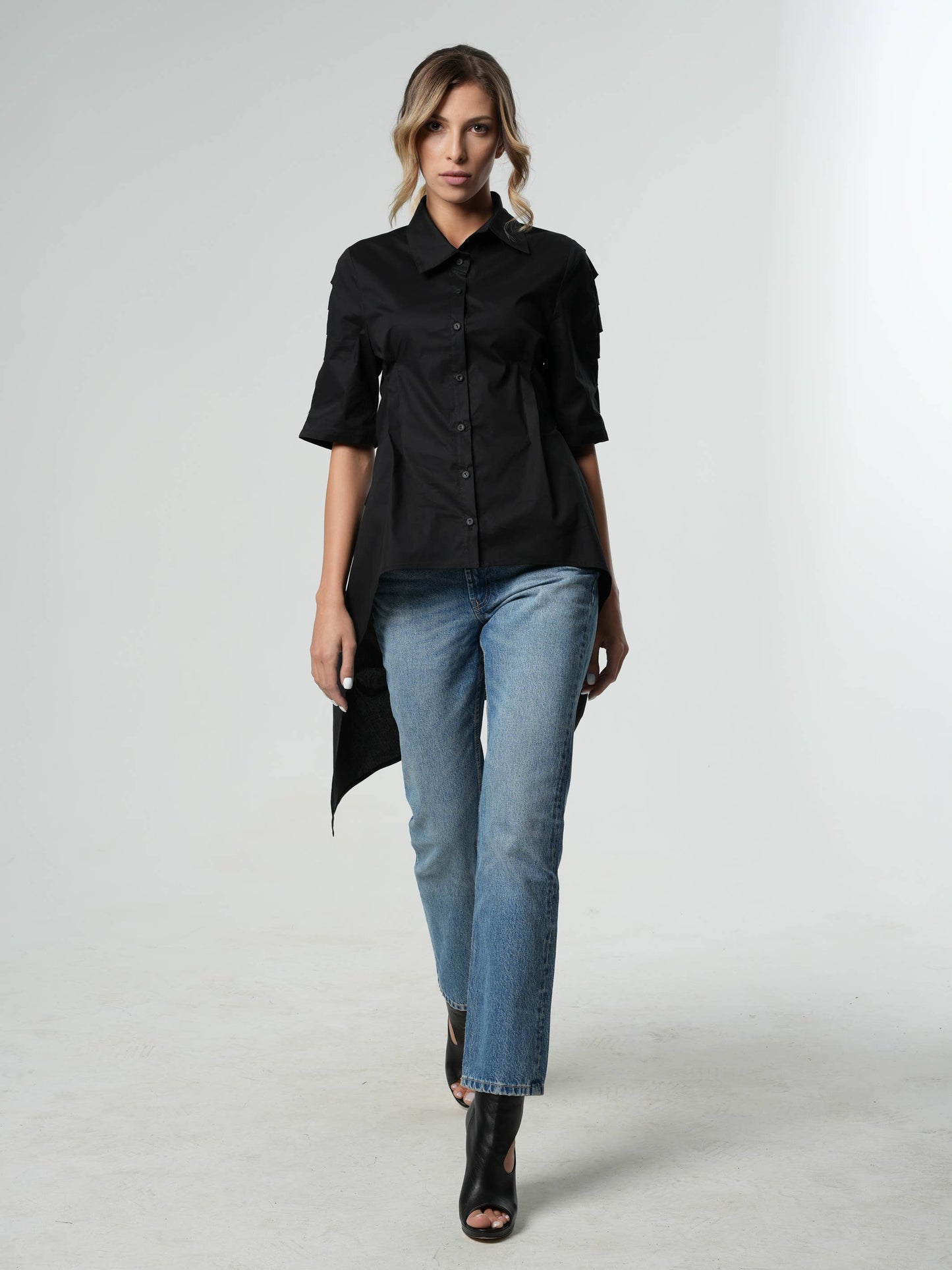 Open Back Asymmetrical Shirt