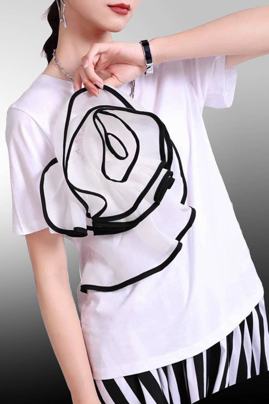 Flower TOP (WHT, BLK)