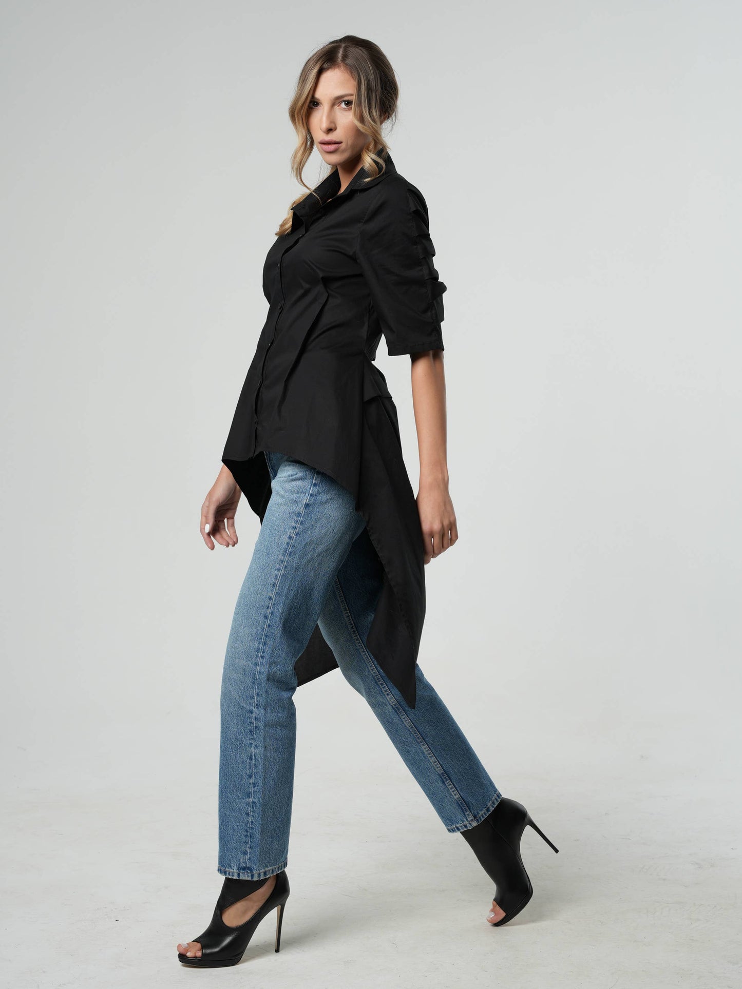 Open Back Asymmetrical Shirt