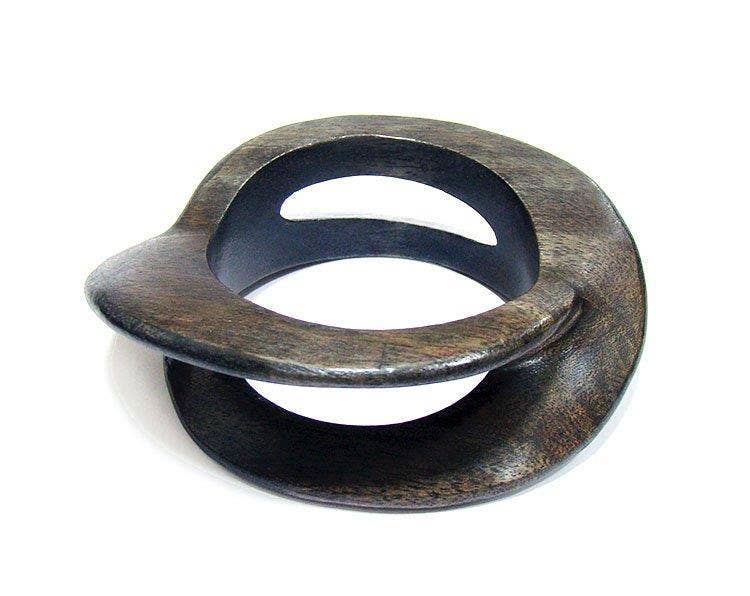 Carved Wooden Bangle African Jewelry