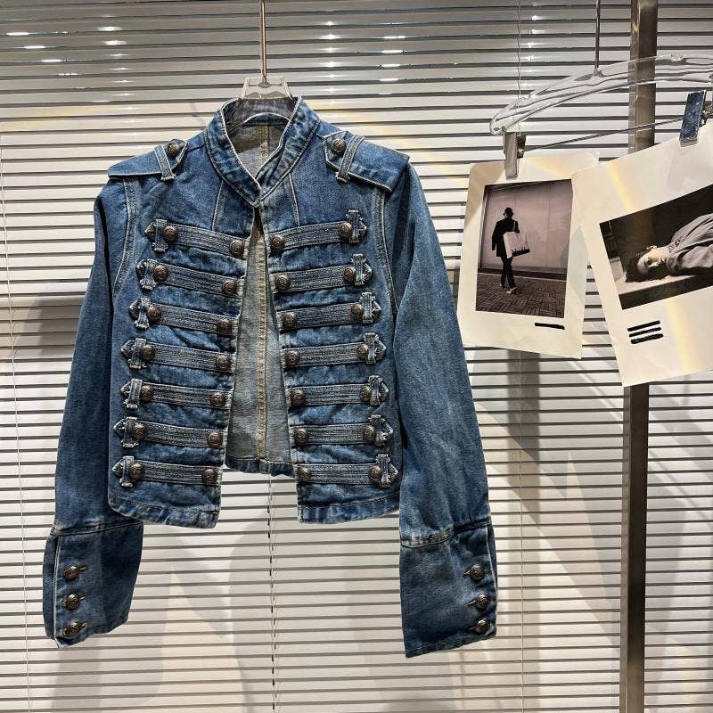 Button Denim Jacket - Classic Metal Detail