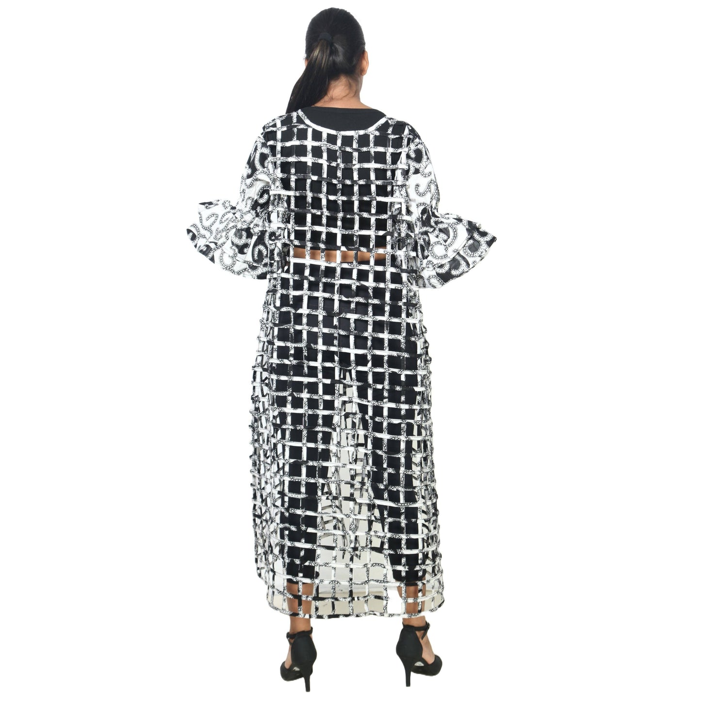 Women’s Cage Style Jacket with Print Sleeves
