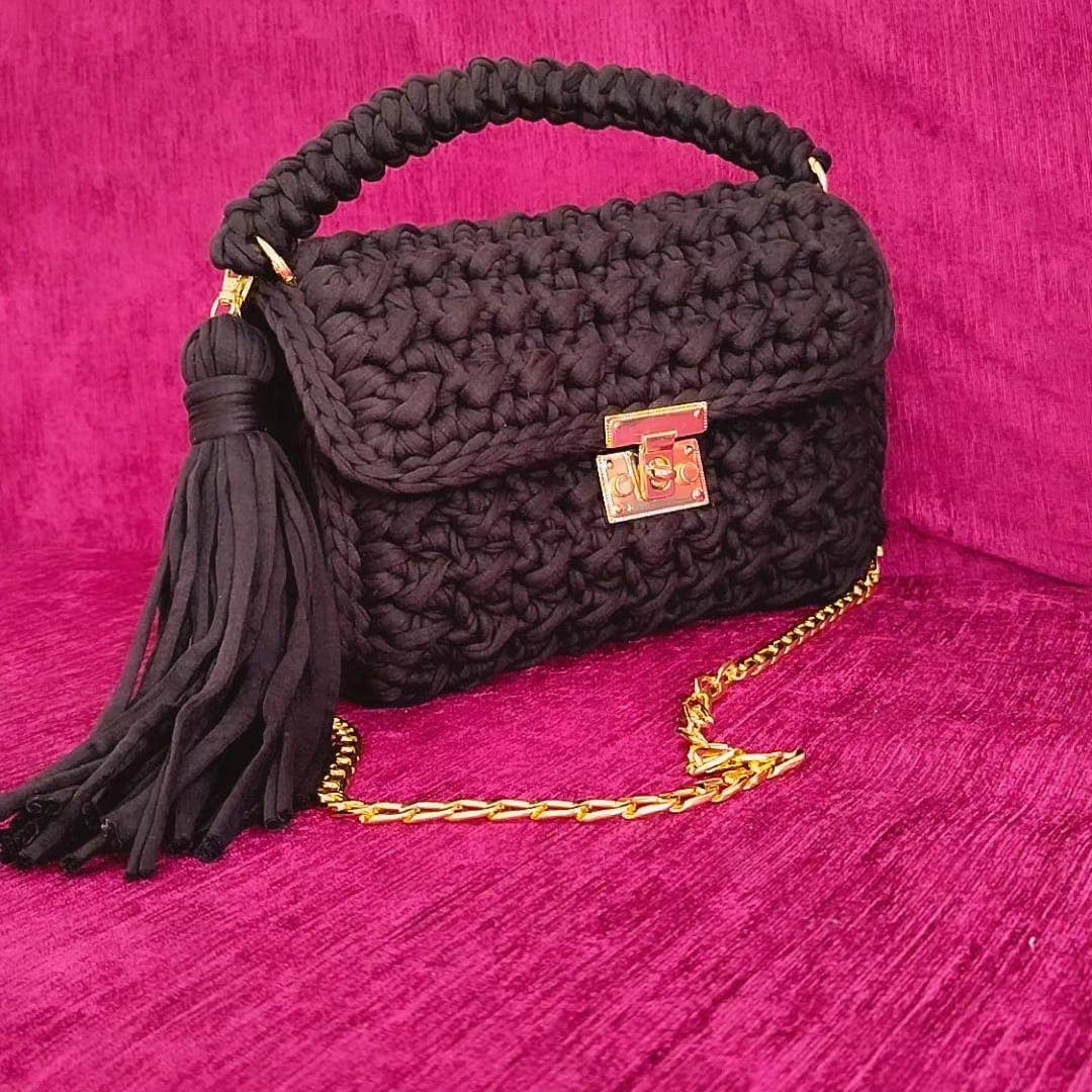 Evening Clutch Bag for Women, Handmade Crochet