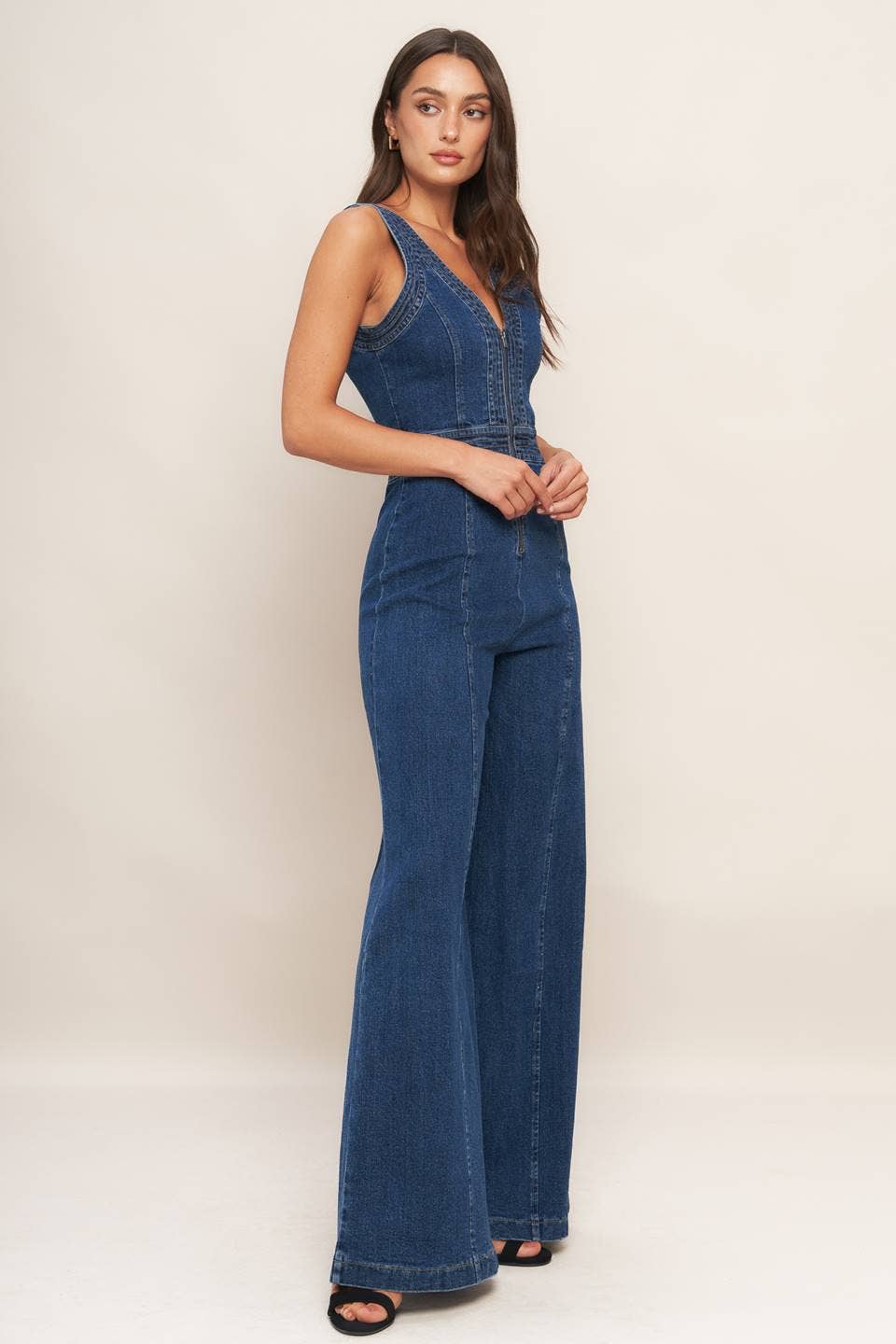 A washed denim jumpsuit - IP9012