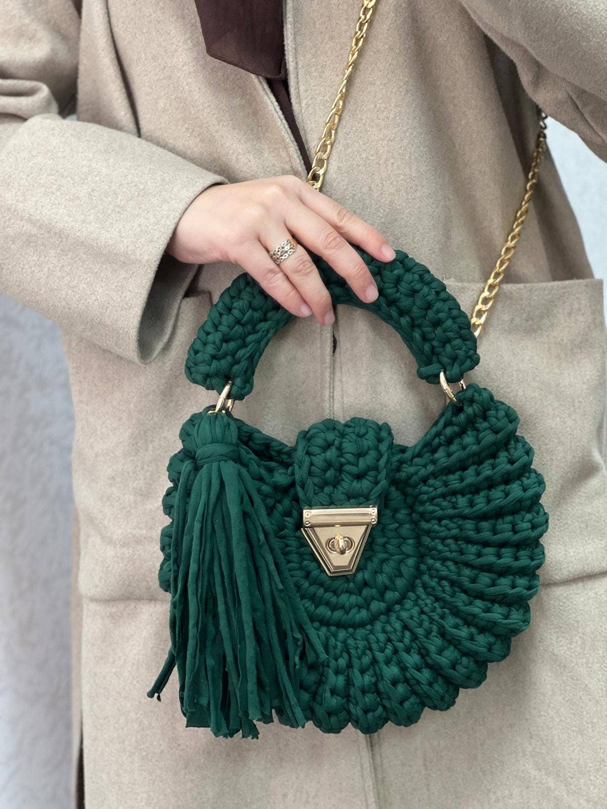 CHQEL Handmade Clutch Bag for Women, Handmade Crochet Purse