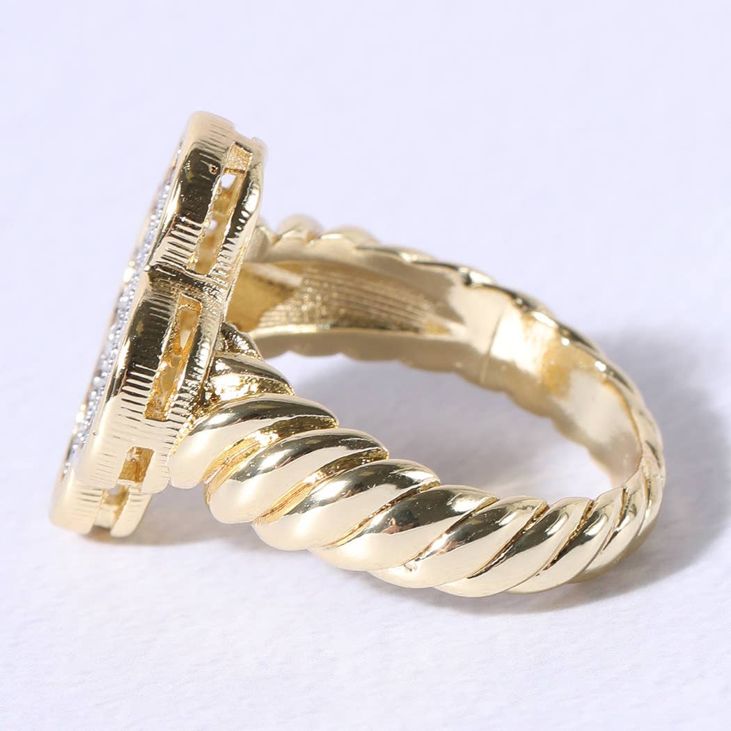Clover Cable Band Cubic Zirconia Rings