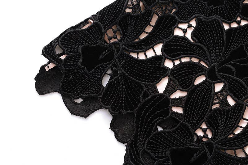 DR976Y 2026 Lace Cutout Embroidered Asymmetric Bodycon Dress