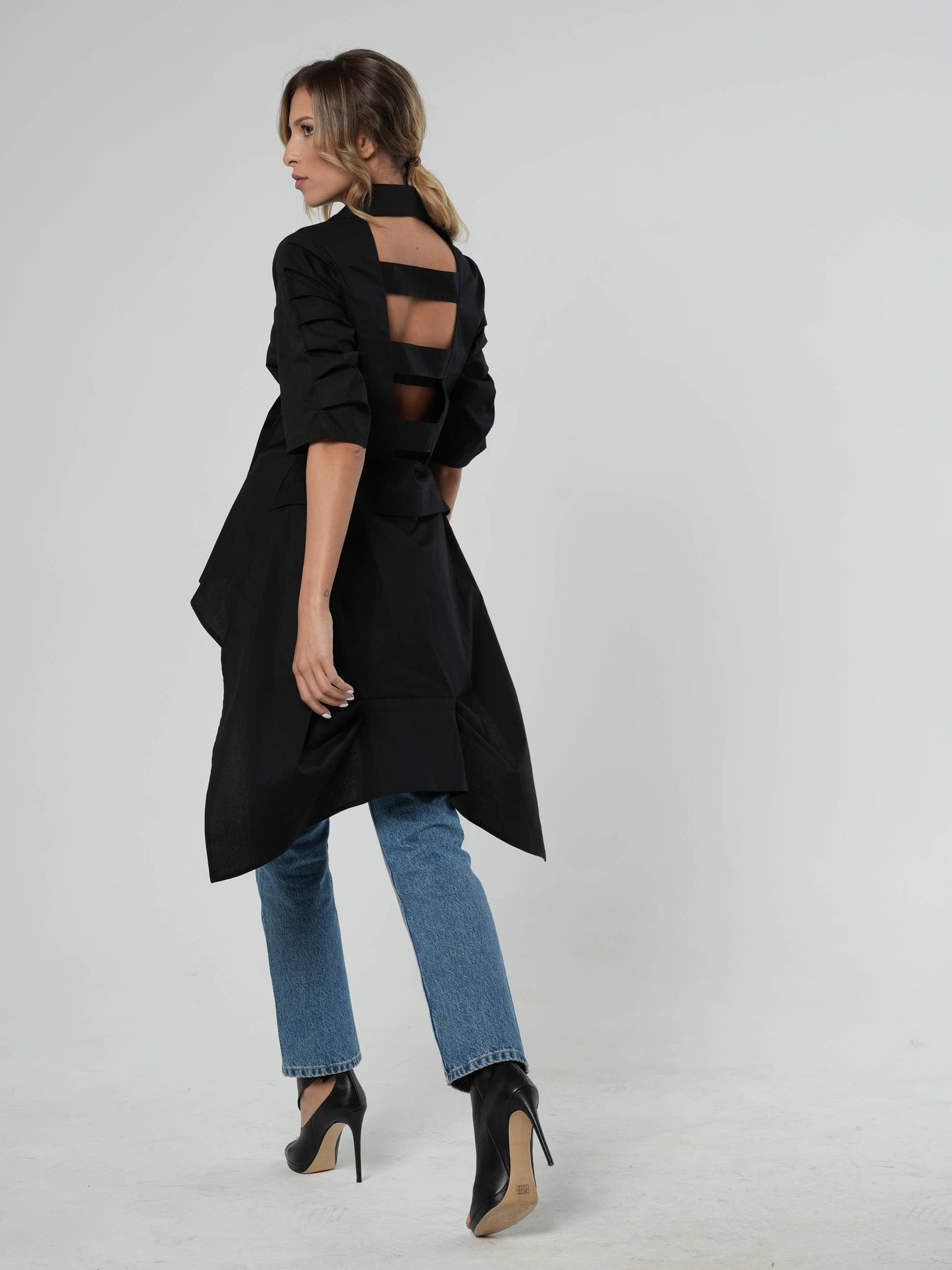 Open Back Asymmetrical Shirt