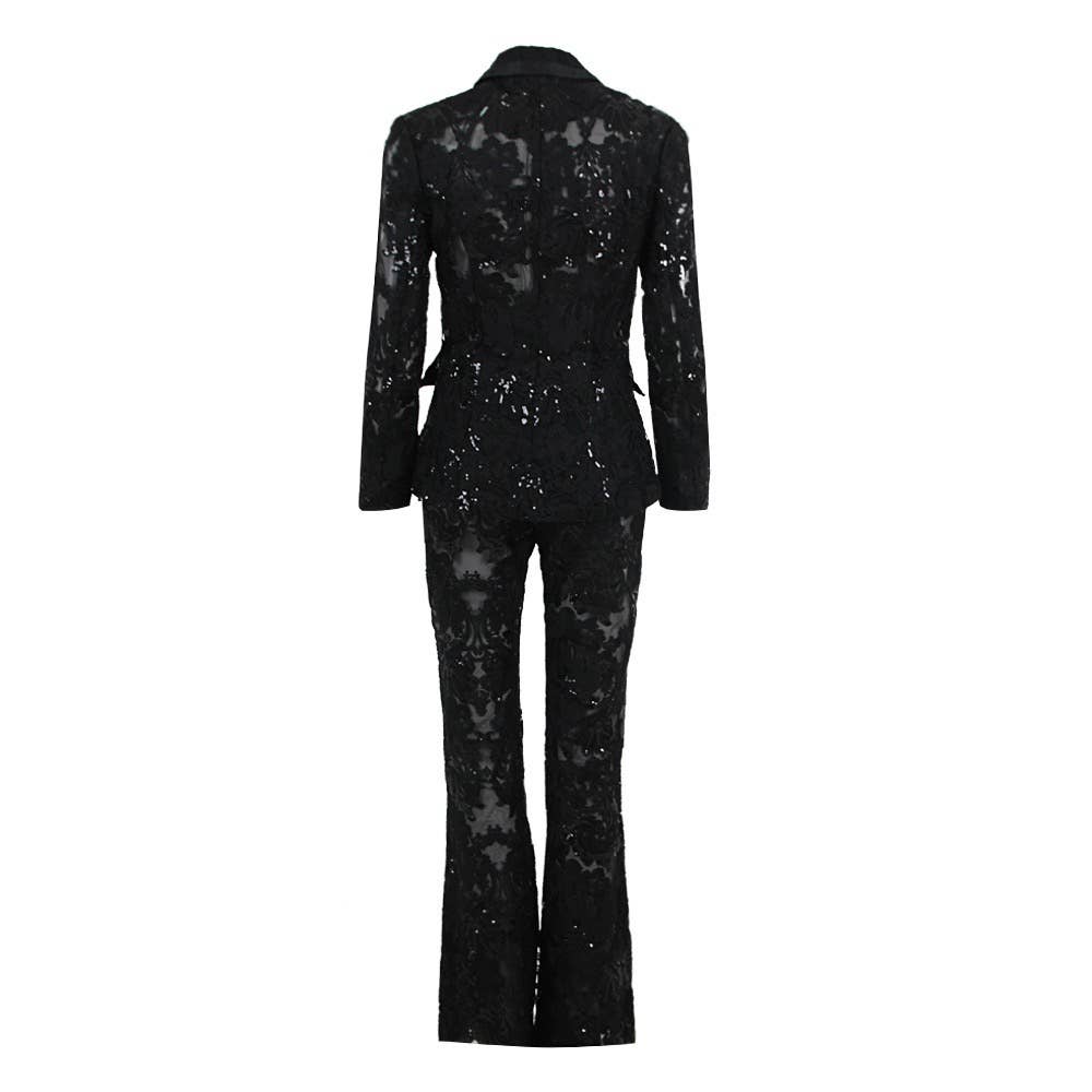 Glam Sequin Lace Suit: Business Meets Style