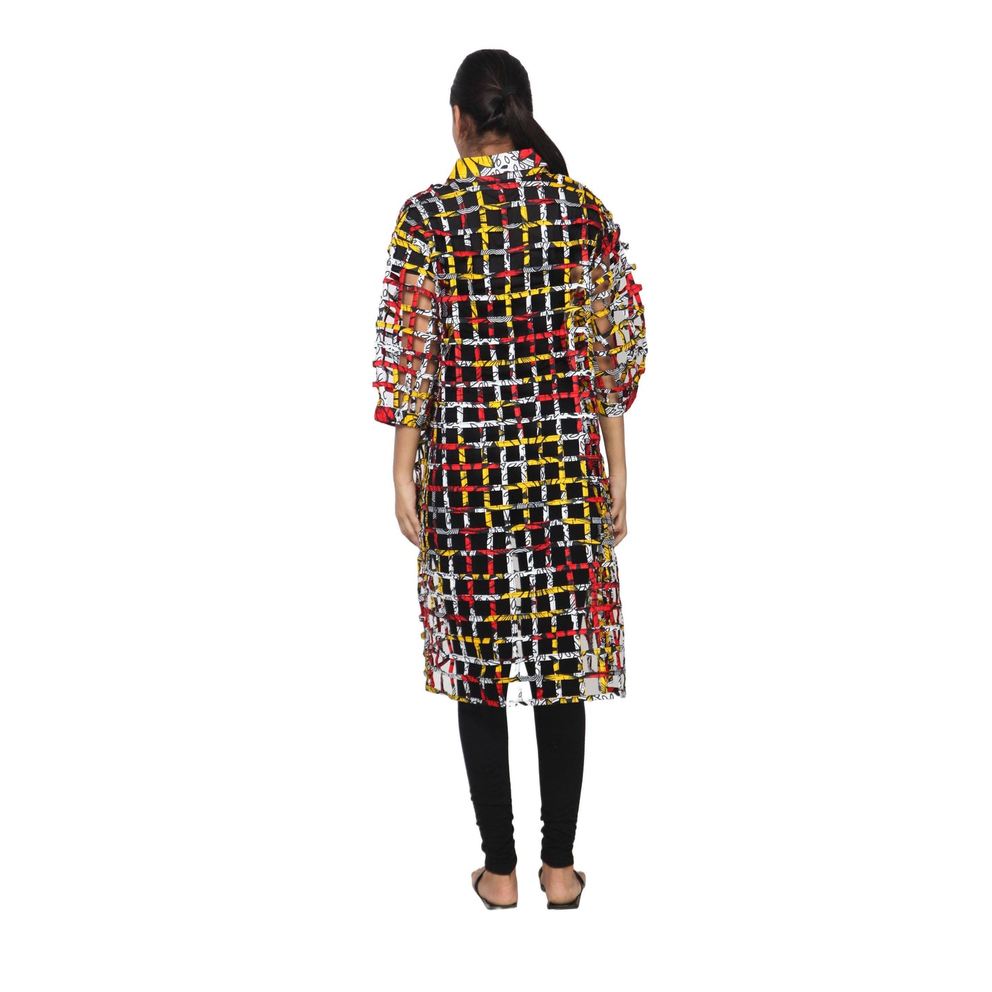 Women's Collared Cage Long Button Shirt -- FI-ST129