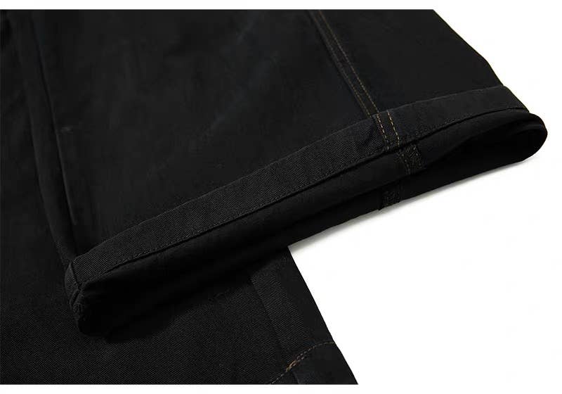 SY761Rope Detail Wide Leg Cargo Pants for Women and Men Chic
