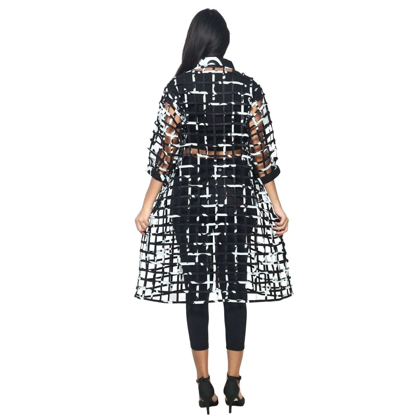 Women's Collared Cage Long Button Shirt -- FI-ST129
