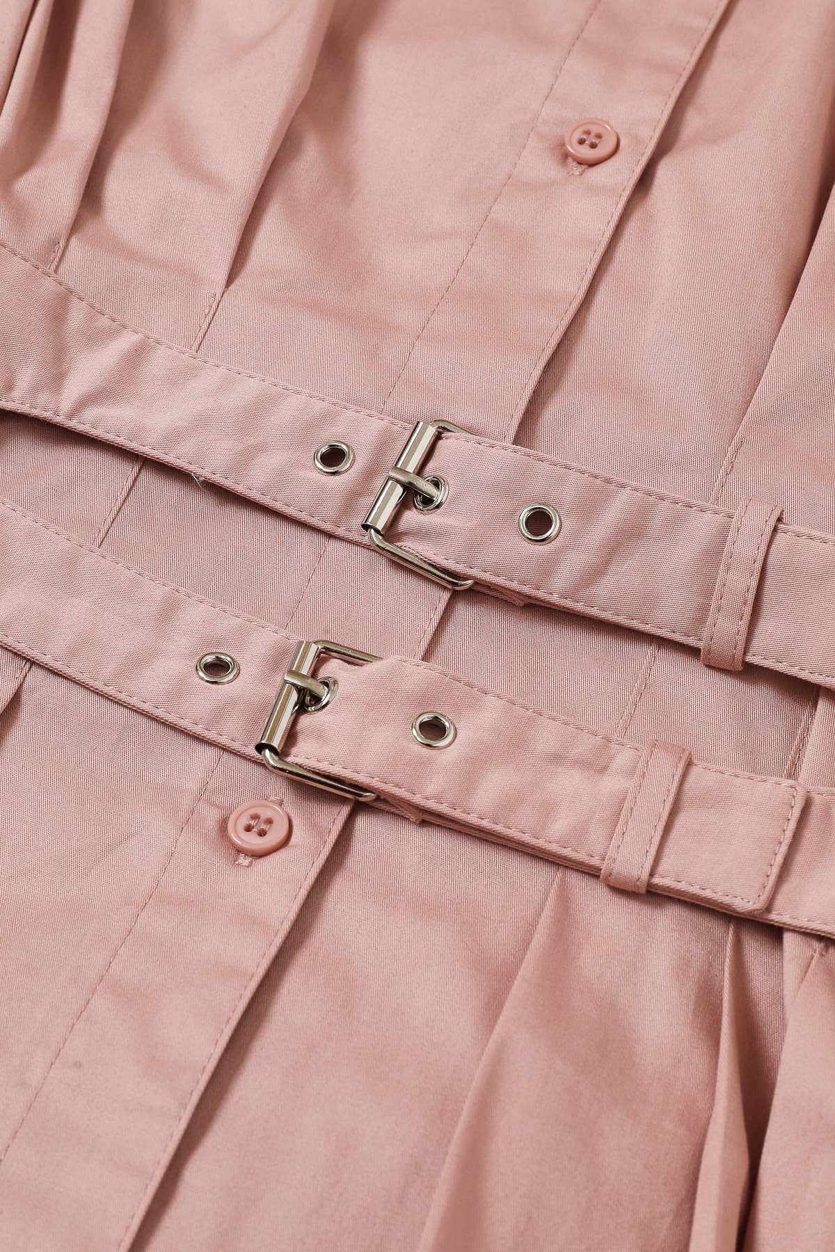 Belted Contour Woven Pleated Short Sleeve Top