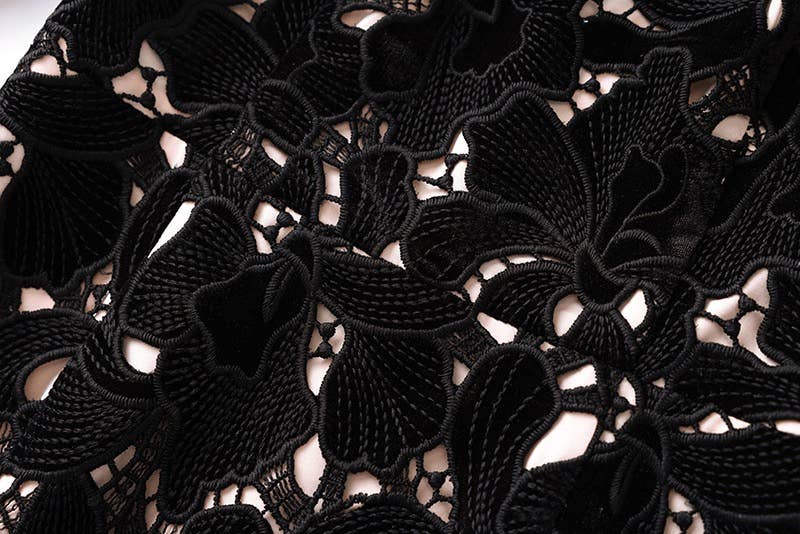 DR976Y 2026 Lace Cutout Embroidered Asymmetric Bodycon Dress