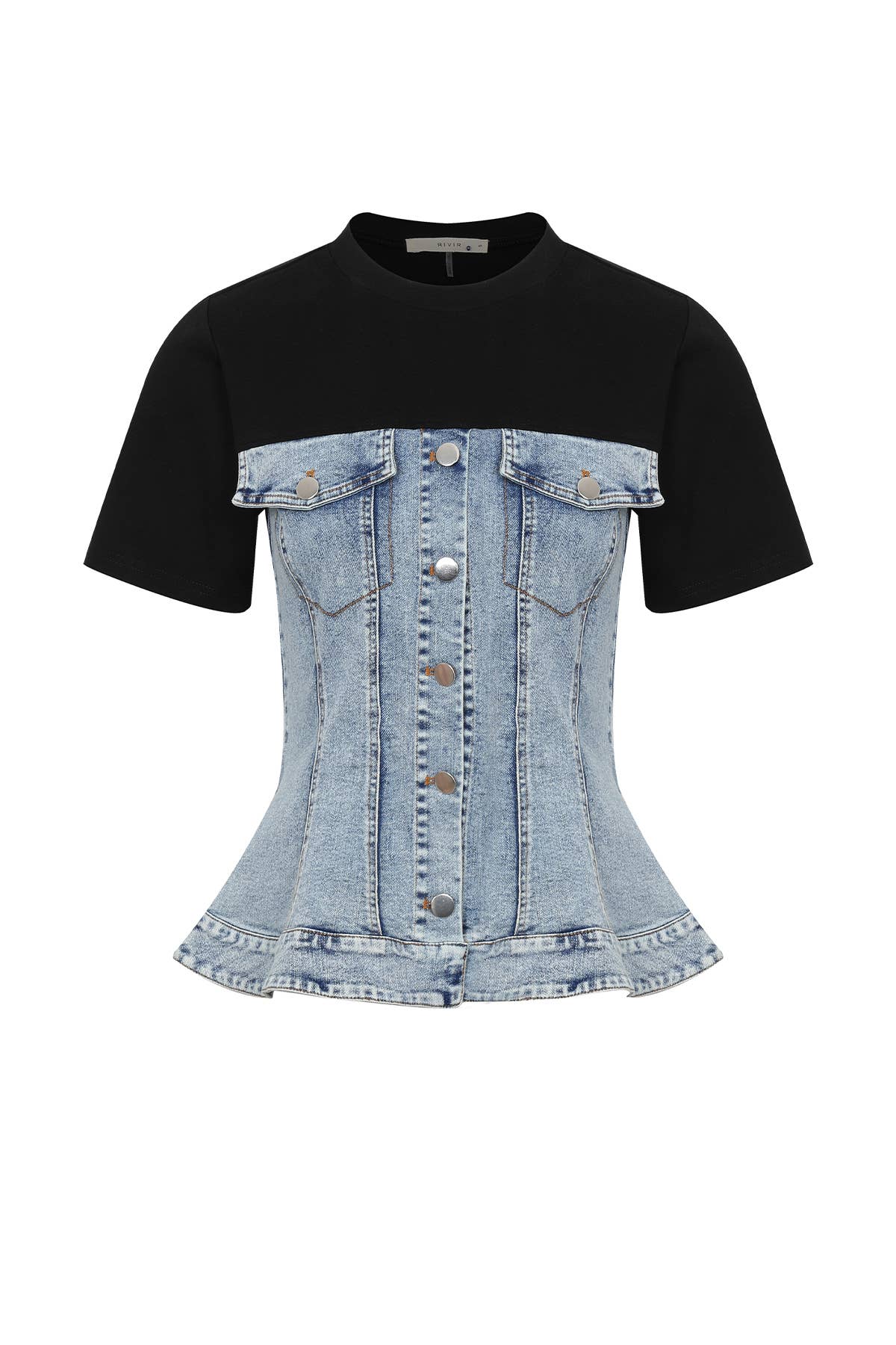 Mixed Media Denim T-shirt