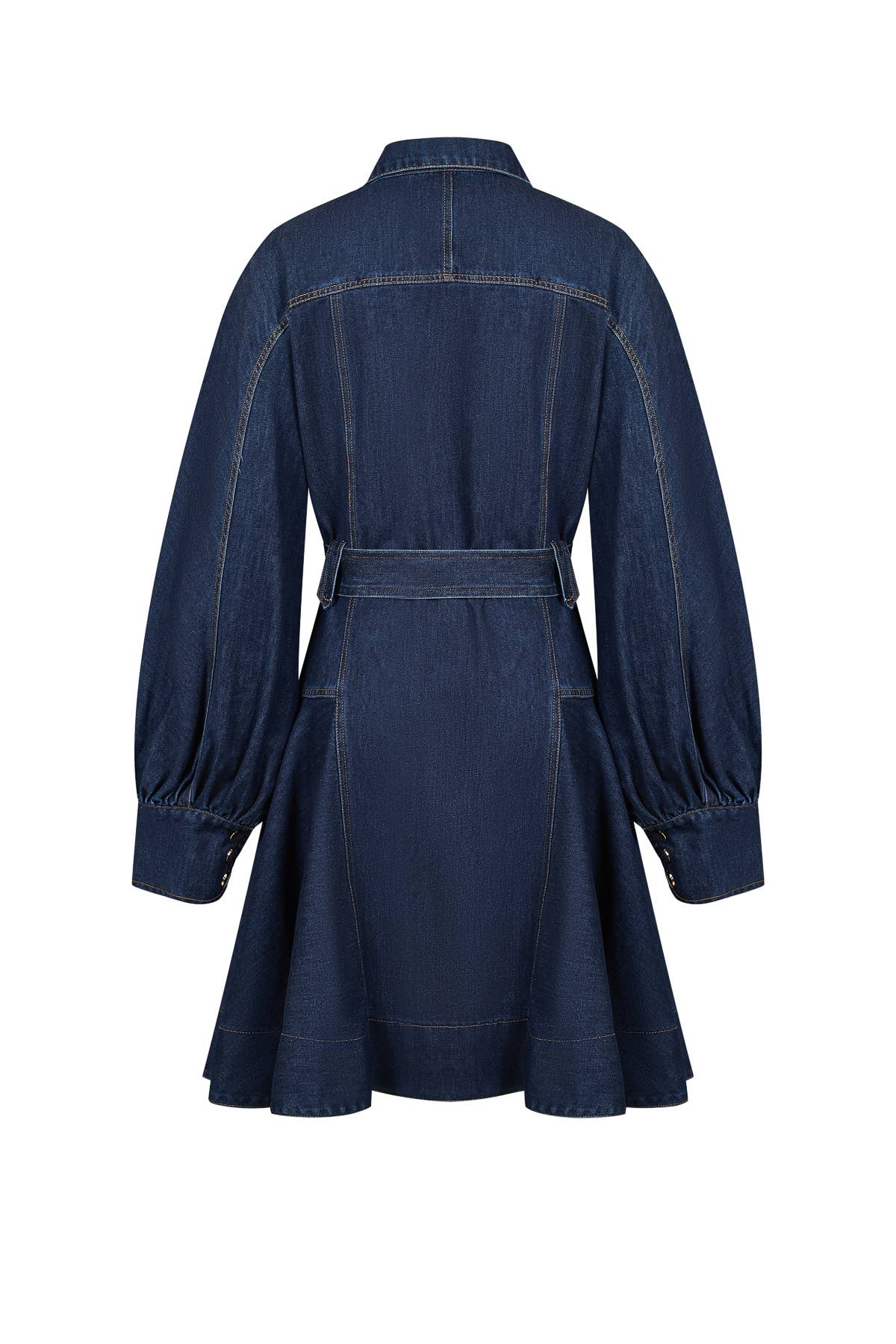 Denim Long Sleeve Dress with Belt
