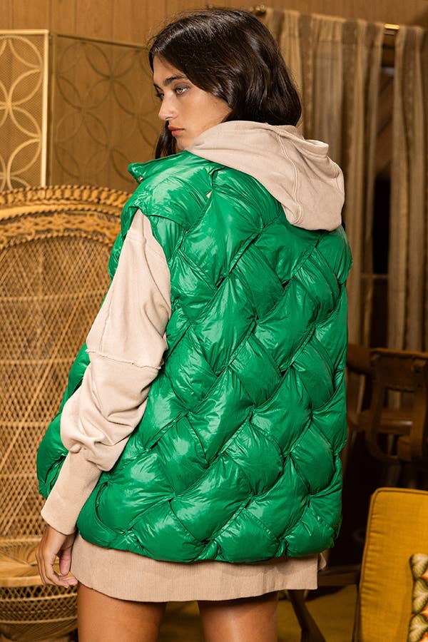 Button-up Down Puffer Vest