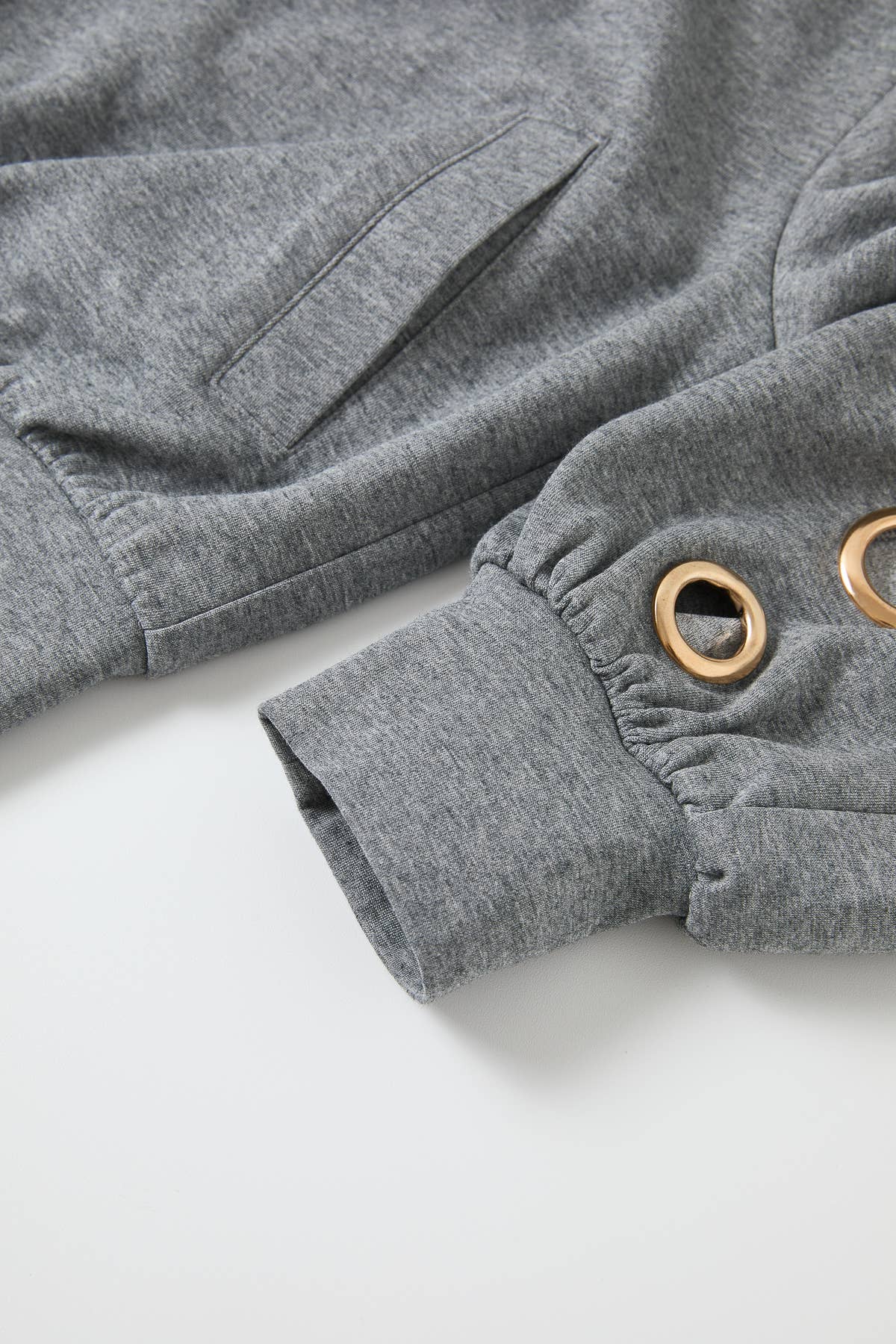 Grommet Detail Sweat Jacket