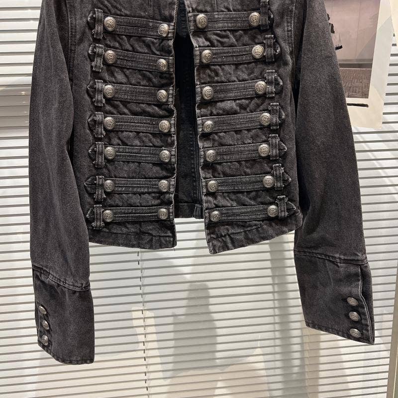 Button Denim Jacket - Classic Metal Detail