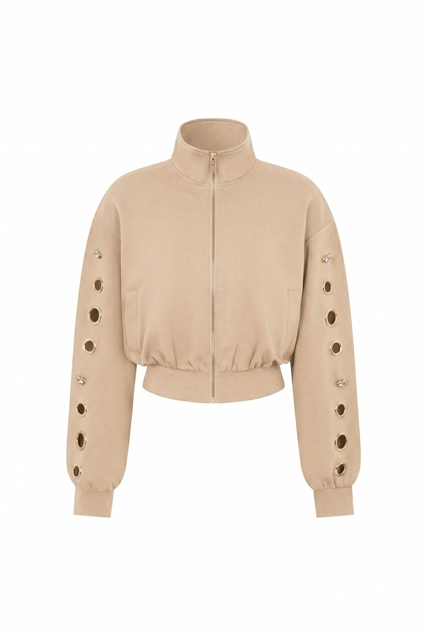 Grommet Detail Sweat Jacket
