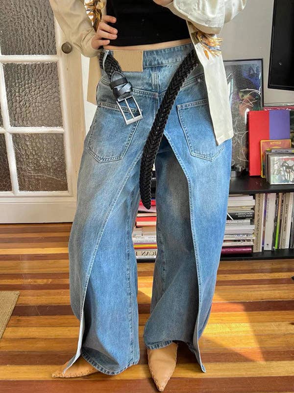 Wide Leg Reversible Jeans - with pockets & two flaps (Pre-order)