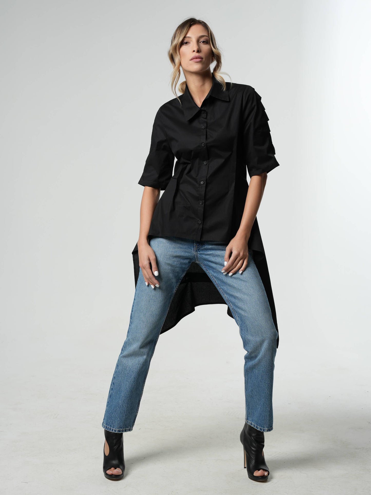 Open Back Asymmetrical Shirt