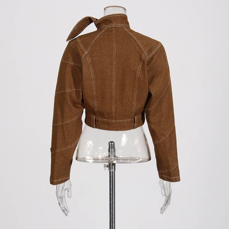Retro Distressed Two-Piece Suit:Lace-Up Jacket & Pants (pre-order)