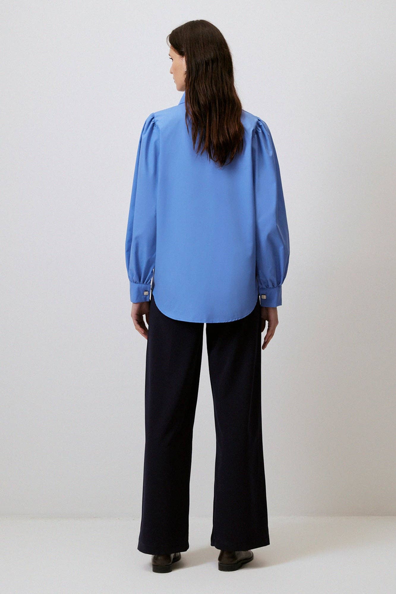 COTTON SHIRT WITH COLLAR DETAIL