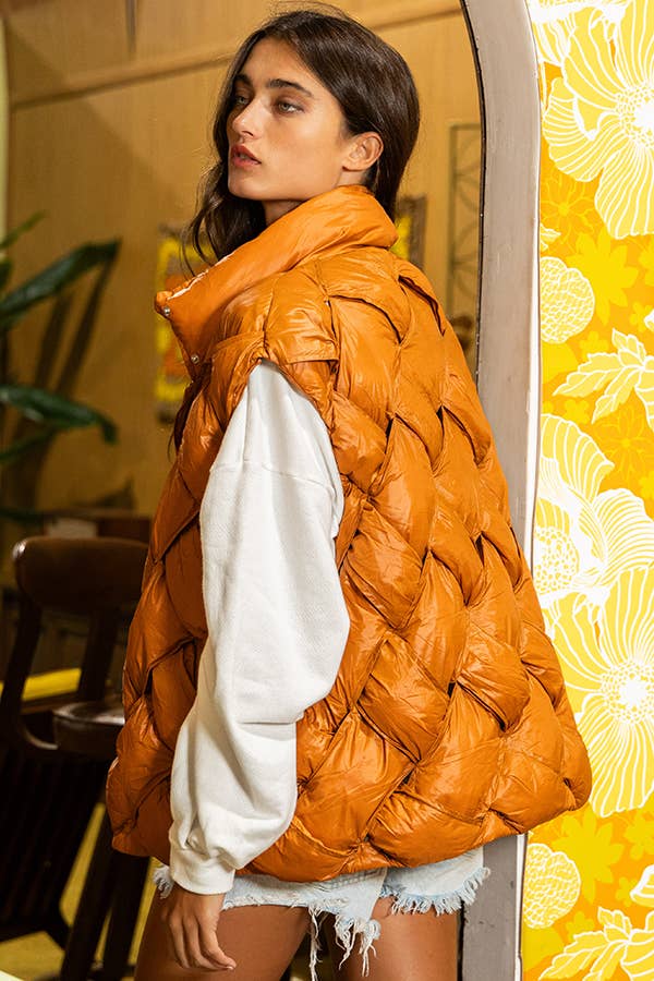 Button-up Down Puffer Vest